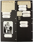 1930's-70's Football & Other Sports Scrapbook Pages Signed Cut Collection - Lot of 400 Signatures w/ Pele, Don Hutson, Arthur Ashe, Vince Lombardi, George Halas & More(JSA)