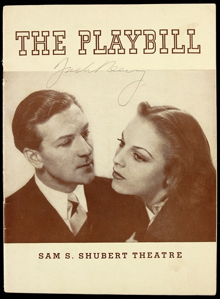 1938 Jack Benny Signed Sam S. Shubert Theatre Playbill (JSA)