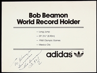 1970s Bob Beamon Long Jump World Record Holder Signed Adidas Advertising Card (JSA)