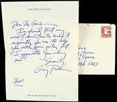 1970s Garry Trudeau Doonesbury Comic Artist Signed Letter w/ Original Envelope (JSA)