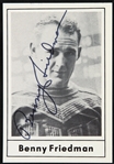 1977 Benny Friedman Hall of Fame Quarterback Signed Touchdown Club Trading Card (JSA)