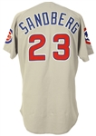 1993 Ryne Sandberg Chicago Cubs Autographed Road Jersey (MEARS A5)