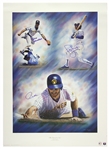 1993 Robin Yount Paul Molitor Jim Gantner Milwaukee Brewers Signed 27" x 37" The End of an Era Lithograph (JSA) 58/1992
