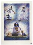1993 Robin Yount Paul Molitor Jim Gantner Milwaukee Brewers Signed 27" x 37" The End of an Era Lithograph (JSA) 66/1992