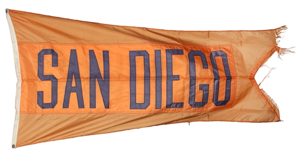 1990s San Diego Padres 34" x 69" Wrigley Field Stadium Flag (MEARS LOA/Cubs LOA)