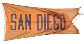 1990s San Diego Padres 34" x 69" Wrigley Field Stadium Flag (MEARS LOA/Cubs LOA)