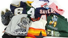 1980s-2000s Sports Apparel Collection - Lot of 72 w/ Signed Items, Shirts, Jackets, Jerseys, Hats & More (JSA)