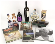 1960s-2000s Baseball Golf Basketball Memorabilia Collection - Lot of 13 w/ Tom Seaver & Carlton Fisk Signed Wine Bottles, Nick Price Signed Photo, Books & Bobbleheads (JSA) Ken Sanders Collection