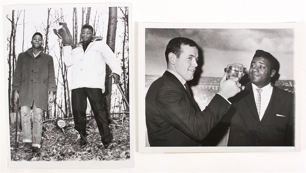1959-60 Floyd Patterson Ingemar Johansson World Heavyweight Champions 7" x 9" Original Photos - Lot of 2