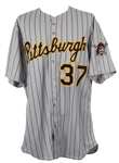  1999 Brant Brown Pittsburgh Pirates Game Worn Road Jersey (MEARS LOA/Team COA)