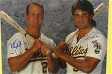 1989 Mark McGwire Jose Canseco Oakland Athletics Signed 20 x 26 Framed Display (JSA)