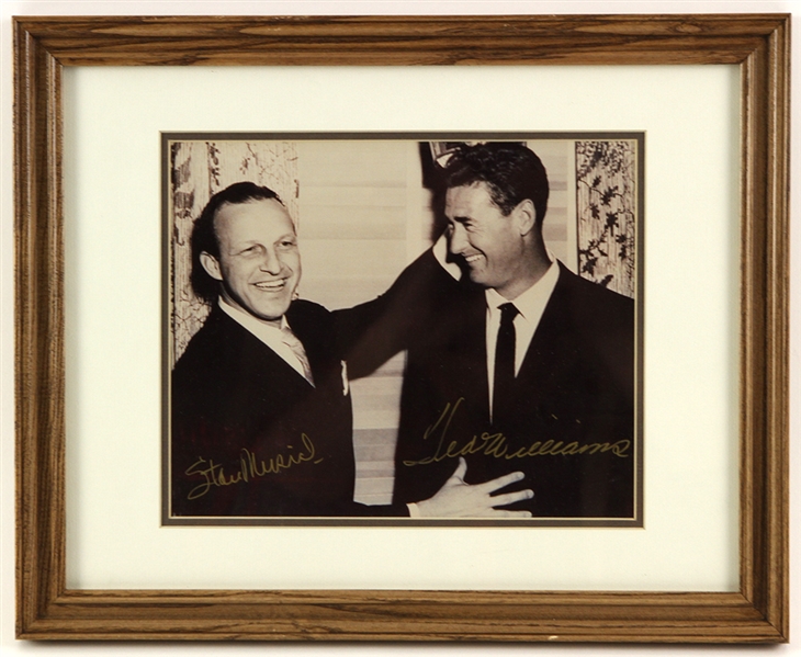 1990s Ted Williams Stan Musial Red Sox/Cardinals Signed 13" x 15" Framed Photo (JSA)
