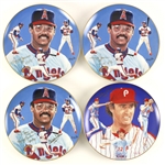 1983-85 Reggie Jackson Steve Carlton Signed Hackett Commemorative Plates - Lot of 4 (JSA)