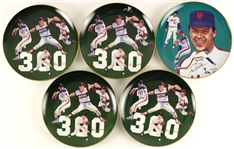 1983-86 Tom Seaver Mets/Reds/White Sox Signed Hackett Commemorative Plates - Lot of 5 (JSA)