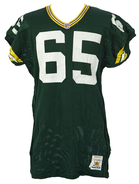 1991-92 Ron Hallstrom Green Bay Packers Home Jersey (MEARS LOA)