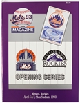1993 (April 5 & 7) New York Mets Colorado Rockies Shea Stadium Program (First Series in Rockies History)
