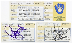 1992 Milwaukee Brewers Ticket Collection - Lot of 3 w/ Robin Yount 3,000th Hit Full Ticket, Yount Signed 3,000th Hit Stub & More (JSA)