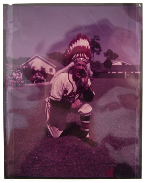 1953-56 Charlie Grimm Milwaukee Braves 4" x 5" Color Transparency 