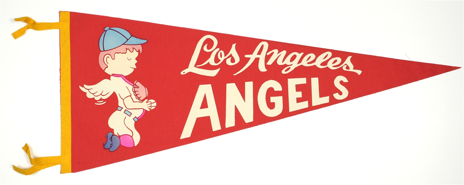 1961-1969 circa Los Angeles Angels (Angel with Glove and Ball) 29” Full Size Pennant