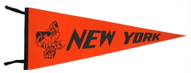 1940s Rare Orange New York Giants 29” Full Size Pennant