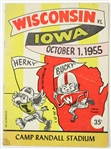 1955 (October 1) Wisconsin vs Iowa Camp Randall Stadium Program