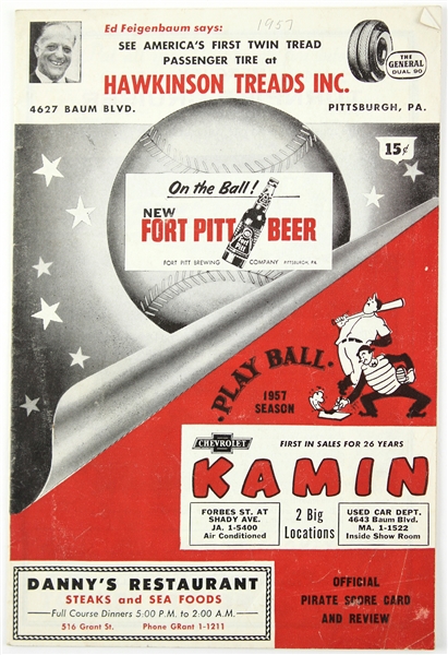 1957 Pittsburgh Pirates vs. Milwaukee Braves Scorecard