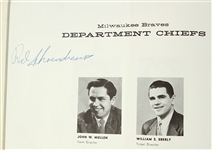 1957 Milwaukee Braves Autographed Yearbook (25) (JSA & Notarized letter from original owner)