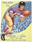 1945 (September 23rd) Chicago Cardinals vs. Detroit Lions State Fair Park Program