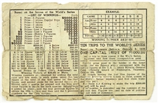 1938 Square Deal World Series Gambling Lottery Ticket