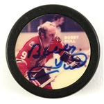 1990 Bobby Hull Chicago Blackhawks Signed Hockey Puck (JSA)