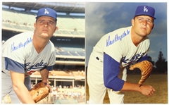 1958-1969 Don Drysdale Los Angeles Dodgers Signed 8x10 Color Photo (2) (JSA)