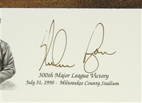 1990 Nolan Ryan Texas Rangers Signed 25 x 33 300th Career Victory Lithograph (JSA) 184/500