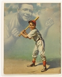 1950s Babe Ruth New York Yankees 16" x 20" CMon Kid! Lithograph 