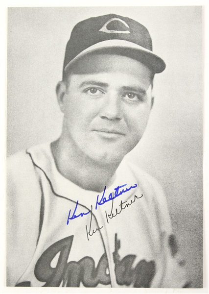 1980s Ken Keltner Cleveland Indians Signed 8x10 B&W Photo (JSA)