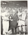 1980s Hank Aaron Milwaukee Braves Signed 8x10 B&W Photo (JSA)