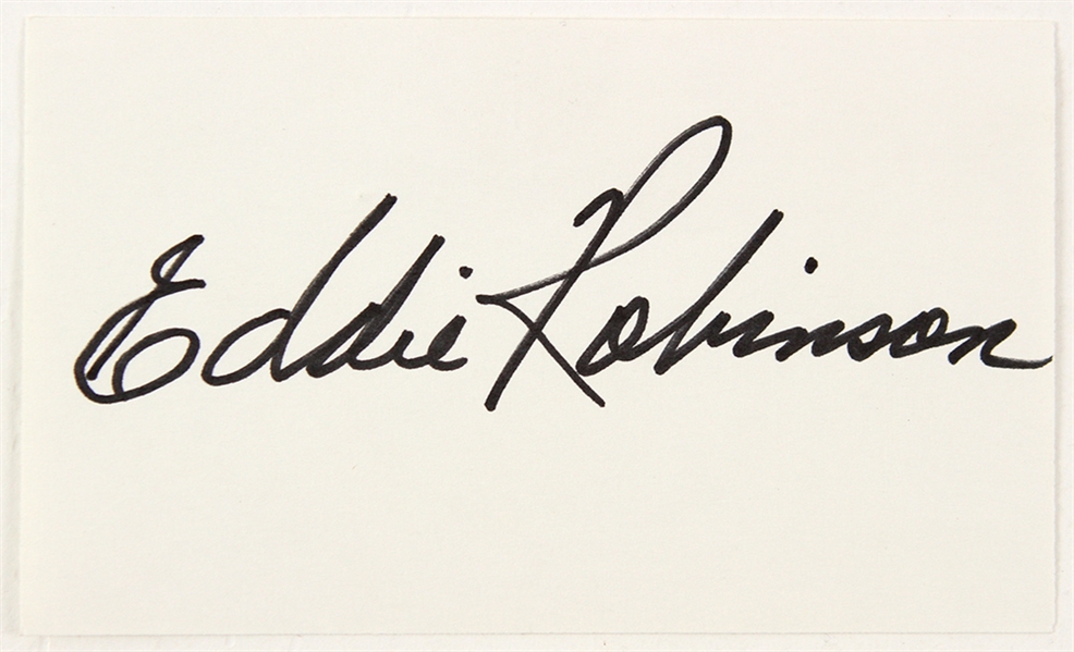 1990s Eddie Robinson Grambling Legendary College Football Coach Signed 3x5 Card (JSA)