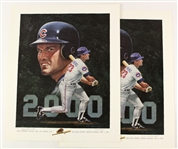 1993 Ryne Sandberg Chicago Cubs Signed 20" x 24" 2,000th Career Hit Lithographs - Lot of 2 (JSA)
