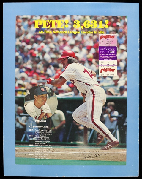 1981 Pete Rose Cincinnati Reds All Time National League Hit Leader Ticket Stub