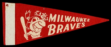 1950s Milwaukee Braves 10” Mini Pennant
