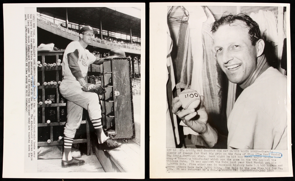 1962 Stan Musial St. Louis Cardinals “Last Game At the Polo Grounds” 8x10 Wire Photo