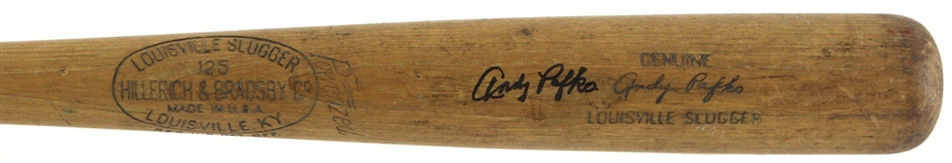 1953-59 Andy Pafko Milwaukee Braves Signed H&B Louisville Slugger Professional Model Game Used Bat (MEARS LOA/JSA)