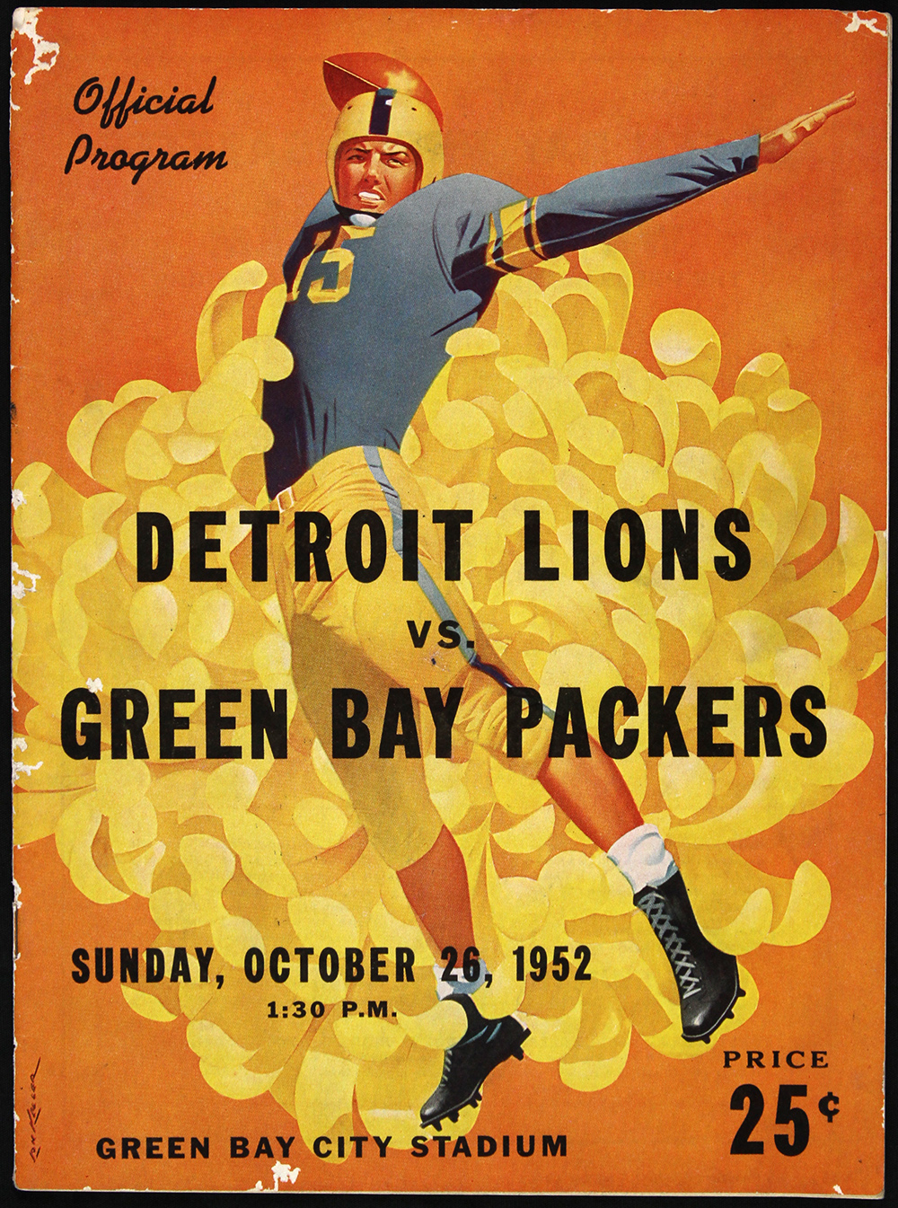 Lot Detail - 1952 (October 26th) Green Bay Packers vs. Detroit Lions Program