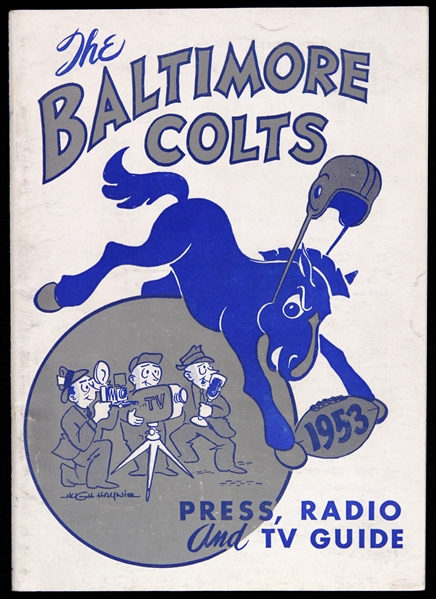 1953 Baltimore Colts Press Radio TV Guide Program 