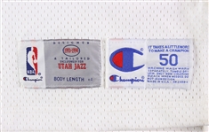 1993-94 Karl Malone Utah Jazz Signed Road Jersey (MEARS LOA/*Full JSA Letter*)
