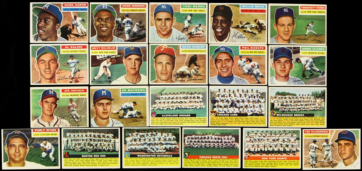 1956 Topps Baseball Trading Cards Partial Set (168/340)