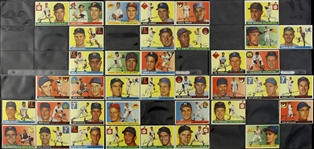 1955 Topps Baseball Trading Cards Partial Set - Lot of 223 Cards