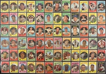 1959 Topps Baseball Trading Cards Partial Set (390/572) - Lot of 740 Cards w/ Doubles