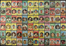 1959 Topps Baseball Trading Cards Partial Set (390/572) - Lot of 740 Cards w/ Doubles