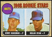 1968 Nolan Ryan Jerry Koosman New York Mets Topps #177 Rookie Baseball Trading Card