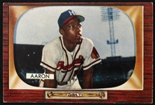1955 Hank Aaron Milwaukee Braves Bowman #179 Baseball Trading Card